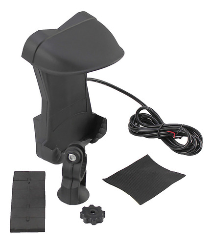 Porta Celular Para Motocicleta Con Cargador Usb Manubrio Color Negro