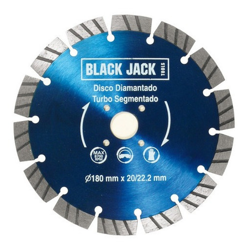 Disco Diamantado Turbo Segmentado 115 Mm Black Jack X 1 Unid