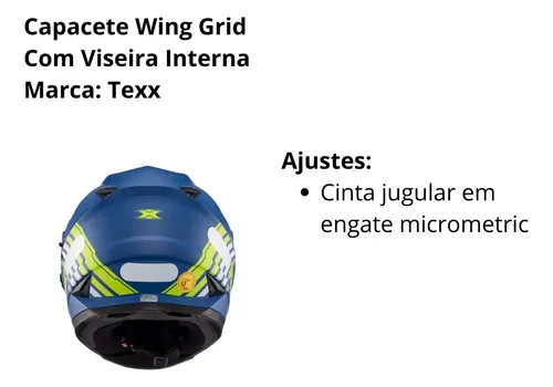 Capacete Texx C/oculos Interno Wing Grid | MercadoLivre
