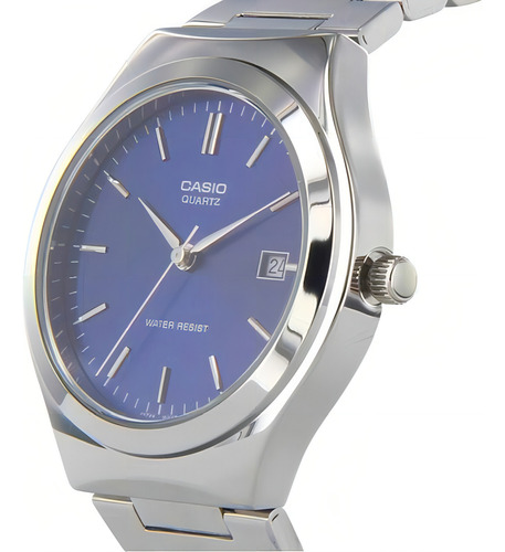 Relógio masculino Casio MTP-1170A-2A prateado/azul