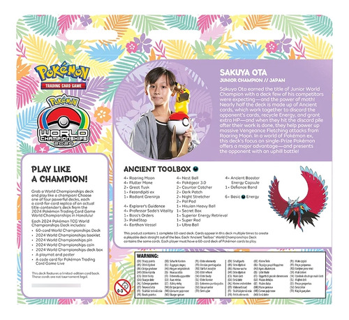 Pokémon 2024 World Championship Battle Deck Ancient Toolbox Idioma Inglés