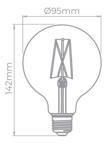 Imagem 2 de 2 de Lâmpada Led Globo Balloon G95 2w Filamento Vintage Sth6336