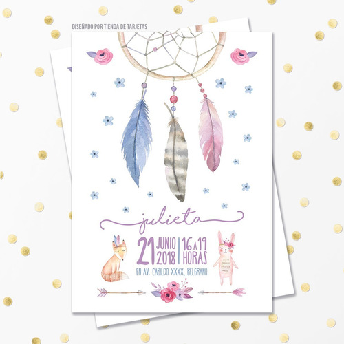 Diseño De Invitación Digital + Imprimible - Atrapa Sueños