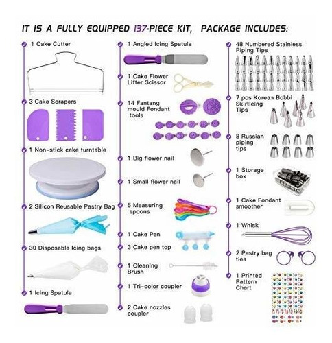 Kit De Decoración De Pasteles De Boyun, 137pcs Cake Tx37s