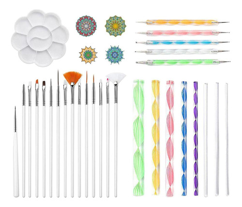 Kit De Herramientas De Punteo De Mandala-plantillas De