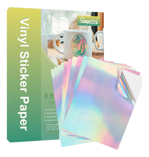 Vinil Para Impresión Inkjet Adhesivo Holográfico 20 Hojas Stampcolour 