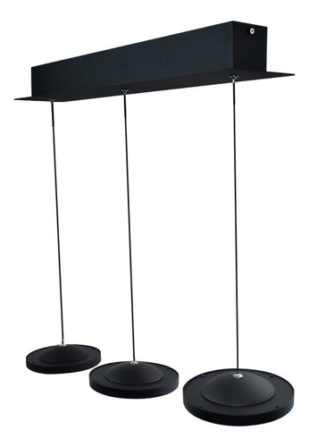 Lampara Colgante Decorativa Techo Minimalista 3 Luces Negro