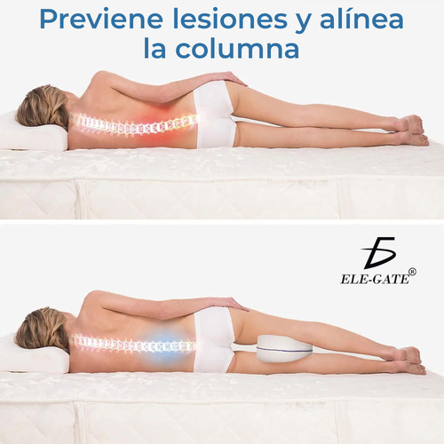 Almohada Ortopedica Descanso Piernas Rodillas Espuma Memoria Color Blanco Ele-Gate