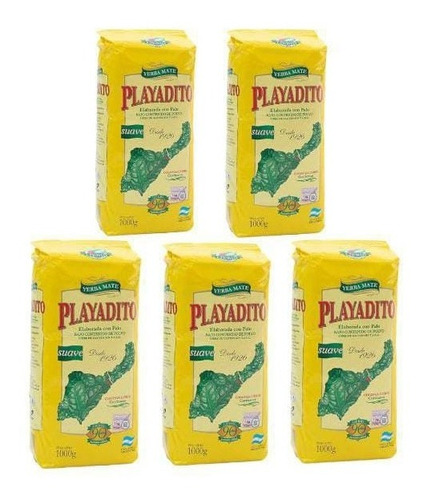 Yerba Playadito 1000gr Sin Tacc X 5 Unidades