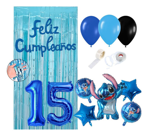 Kit Decoración De Cumpleaños Stitch 2 Números