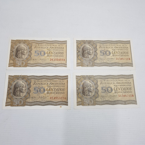 Antiguos Billetes Arg 50 Centav Serie A Y B 1947 Mag 61489