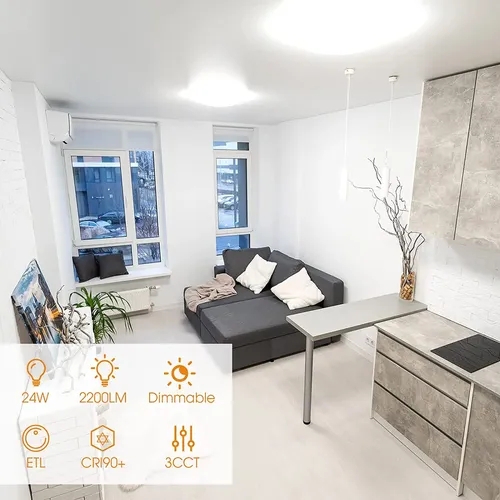 VELATEMOR Pannello LED 6.3 Pollici 24W 3CCT Per Ventilatore Soffitto – Dimmerabile 3000K/4000K/6000K Con Memoria Colore