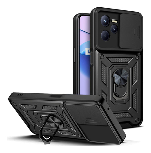 Funda Uso Rudo Para Realme C35 Con Ventana Y Mica