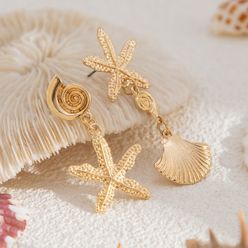 Pendientes Colgantes Asimétricos Simples Con Forma De Estrel