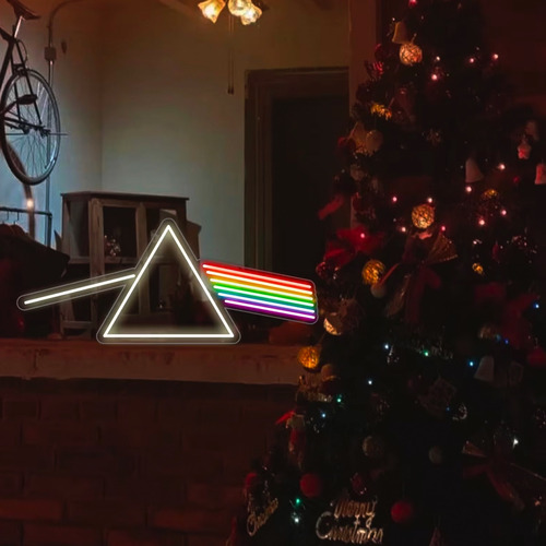 Letrero Neón Pink Floyd Prisma Colores Dark Side Atenuador