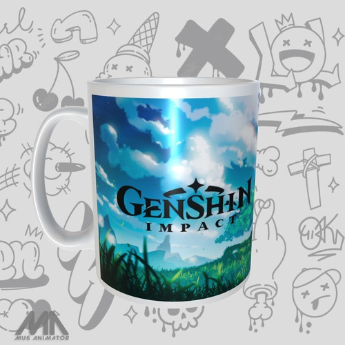 Mug Genshin Impact Árbol Solitario Ceramica Tintas Premium