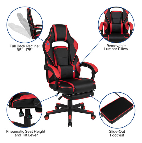 Escritorio Negro Para Juegos Con Silla Reclinable Y Soporte
