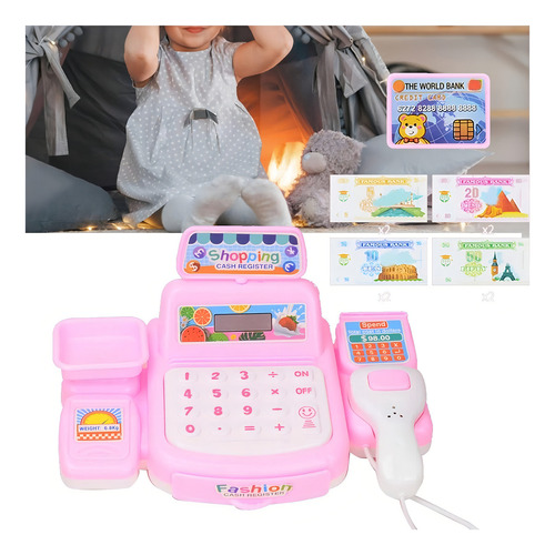 Caja Registradora Juguete Infantil Juego Para Niñas Y Niños Color Rosa Claro