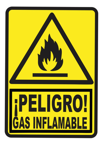 Señalización Aviso Metálico Peligro Gas Inflamable 20x15 Cms