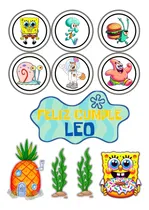 Comprar Cake Topper Pincho Personalizado Adorno Torta Bob Esponja