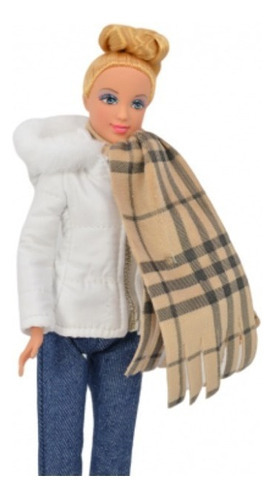 Muñeca Defa Lucy Winter Atuendo De Invierno Accesorios 8424 Ref Abrigo Blanco