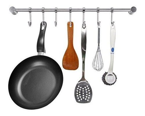 Sumnacon Pot Pan Rack Con 7 Ganchos De Acero Inoxidable Sol