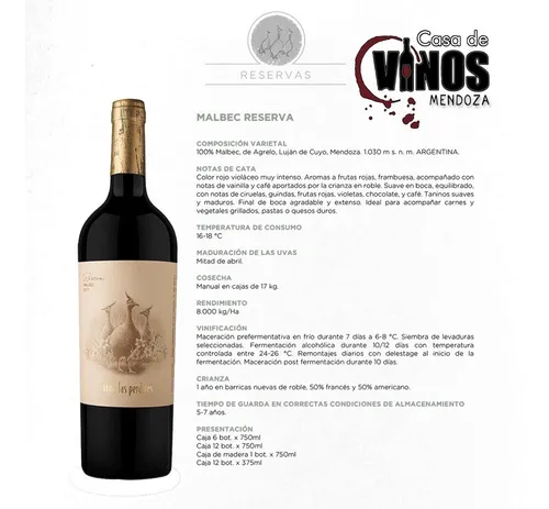 Vino Las Perdices Reserva Cabernet Sauvignon 750ml