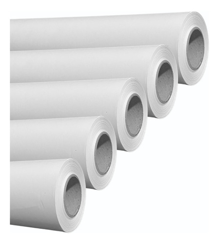 Kit 5 Bobina Papel 910mmx50m 90gr Sulfite Plotter Projeto A0