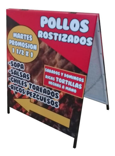 Caballete Publicitario  Personalizada Ambos Lados 100 X 80