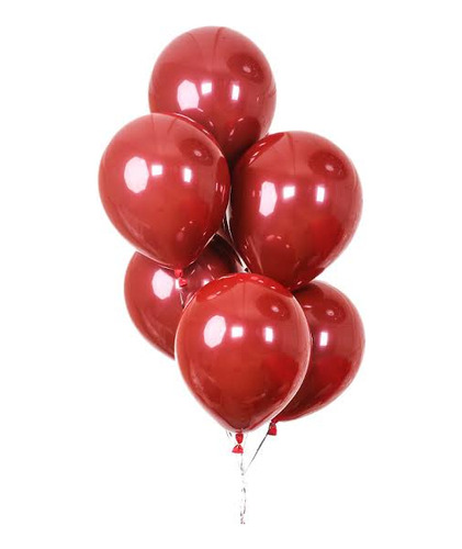 100 Globos Cromo Rojo Latex 12 Pulgadas Cromados Metalicos