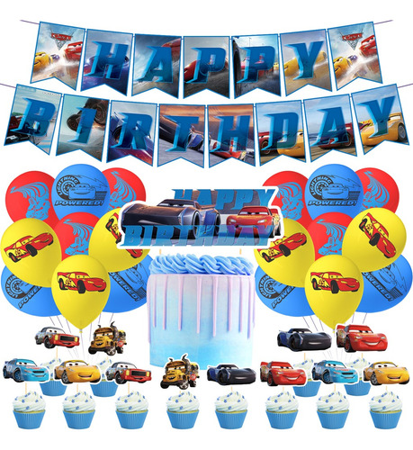 Kit Fiesta Cars Globos De Cumpleaños Infantil