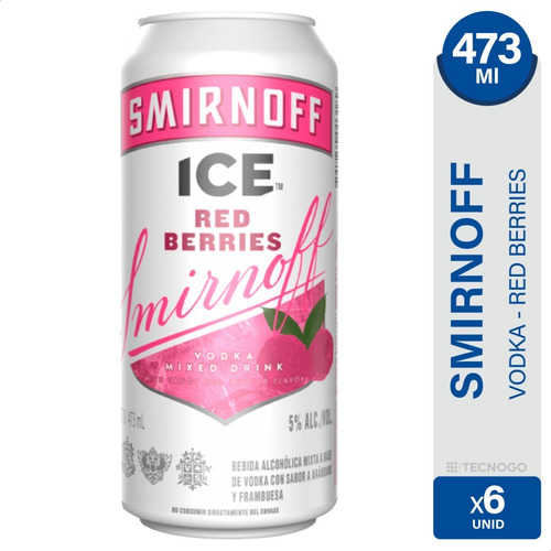 Vodka Smirnoff Ice Red Berries Lata Saborizado - Pack X6 