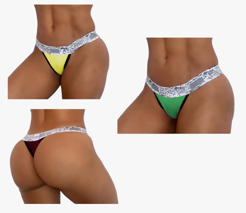 Tanga Brasilera En Algodón Cómoda Panty Sexy Kit X 3 Unid.