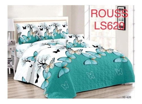 Cobertor De Verano Quilt Cubrecama Reversible Dos Plazas