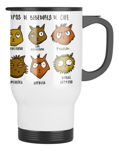 Taza Mug Termica Tipos De Cafe Personalizable