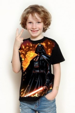 Camisa, Camiseta Criança 5%off Filme Star Wars Darth Vader