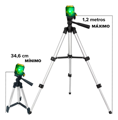 Kit Mini Nível Laser 20m Com Tripé 2 Linhas