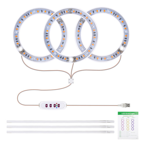 Grow Light Lights De 8 Horas, 12 Horas, 16 Horas, 4,8 W, Par