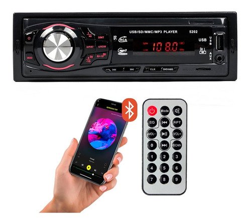 Stereo Para Auto Bluetooth  Control  Sd Usb Pantalla Led 