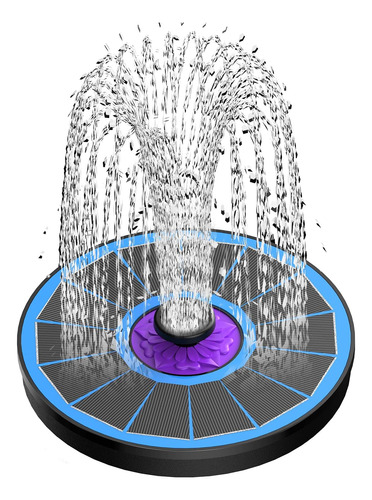 Fuente De Agua Solar Para Pajaros Con 7 Boquillas - Blue