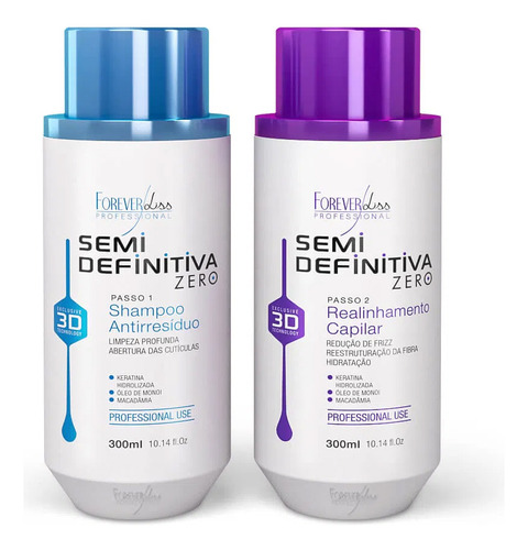 Kit Escova Semi Definitiva Zero 2x300ml Forever Liss