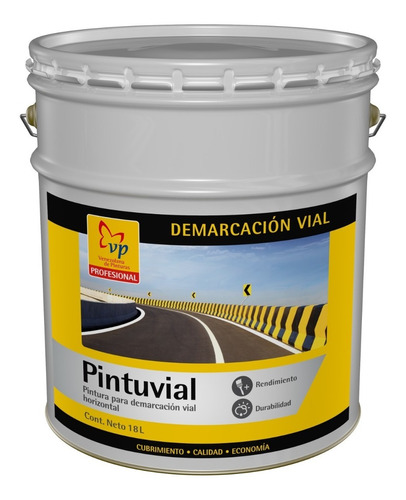 Pintura De Tráfico Amarillo Mate Pintuvial 5 Galones Vp 