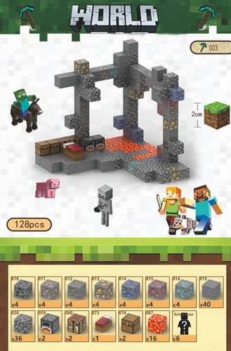 Crafties 128pz Bloques De Magnéticos Juegos Set Patrón-mine