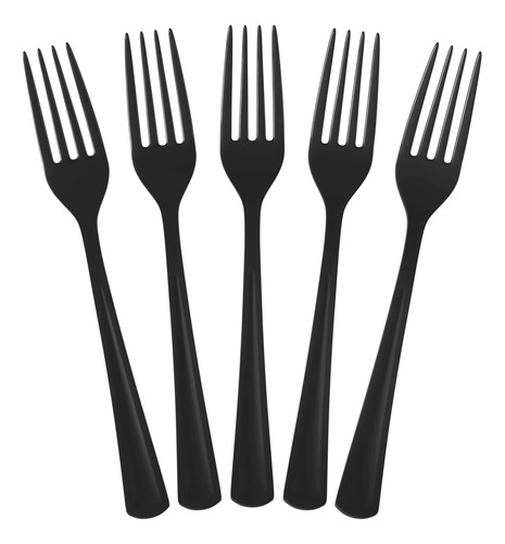 Tenedores Desechables De Plastico Negro, 50 Piezas, Cubierto
