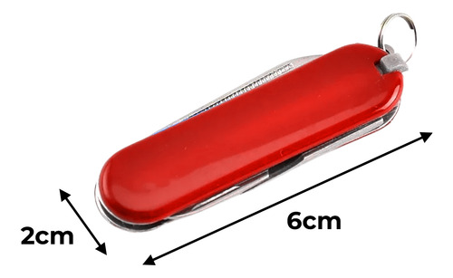 Mini Canivete Chaveiro 6cm 5 Funções Faca Tesoura Pinça Lima