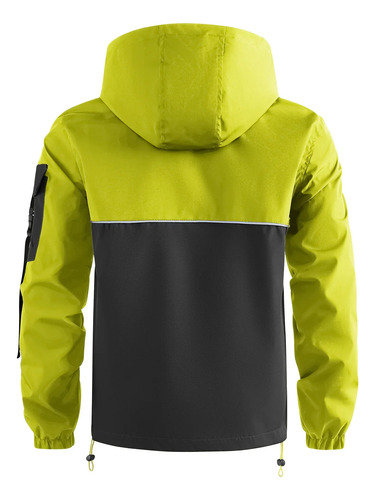 Chaqueta Exterior Con Capucha Y Bloques De Color Para Hombre