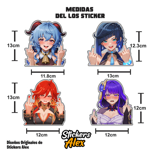 Stickers Calcomonias Anime Waifus Kawaii Decorativos