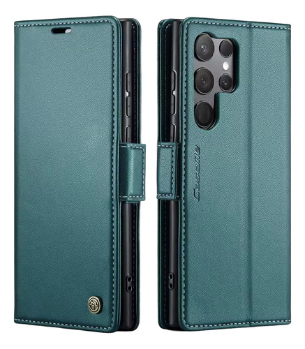 Funda Para Samsung S24 Ultra Caseme Leather Cuero Colores Verde Oscuro