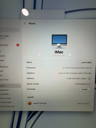 Apple iMac 21,5'' 2017 I5 Ram 8gb Ssd 256gb (Usado)