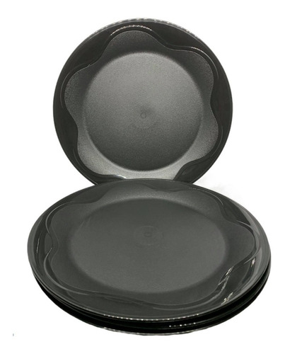 Juego De Platos Tupperware Color Negro Floresta Toper Tuper